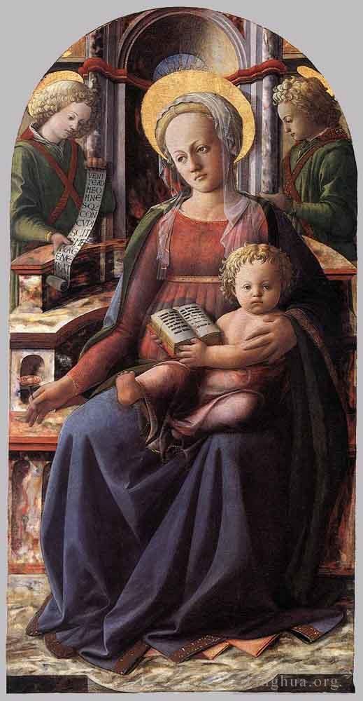 Fra Filippo Lippi Types de peintures - Vierge à l'Enfant trônant avec deux anges