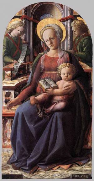 Fra Filippo Lippi œuvres - Vierge à l'Enfant trônant avec deux anges