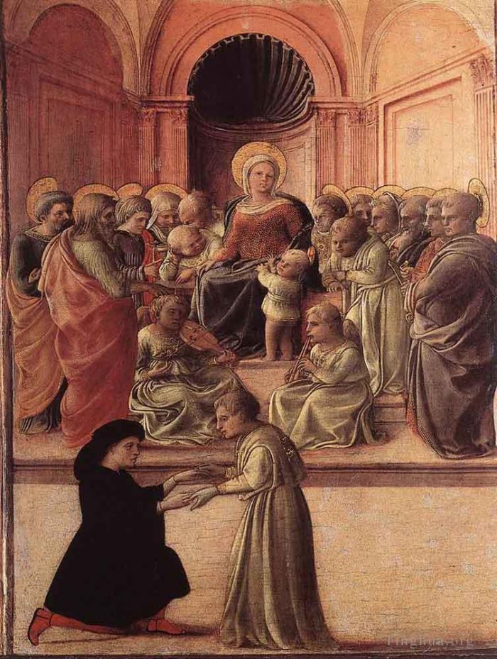 Fra Filippo Lippi Types de peintures - Vierge à l'Enfant avec des saints et un adorateur