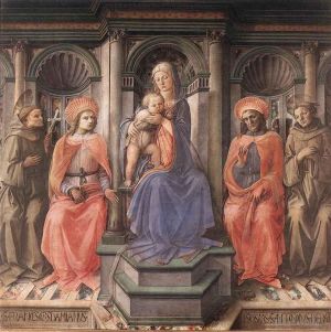 Fra Filippo Lippi œuvres - Madone trônant avec des saints