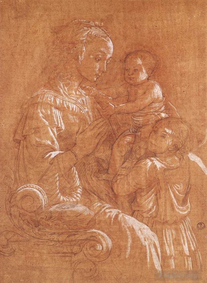 Fra Filippo Lippi Types de peintures - Dessin Madone avec l'enfant et deux anges