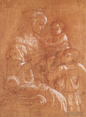 Fra Filippo Lippi œuvres - Dessin Madone avec l'enfant et deux anges