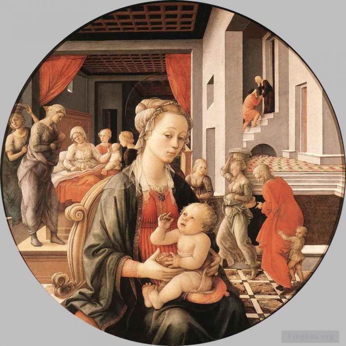 Fra Filippo Lippi Types de peintures - Vierge à l'Enfant et scènes de la vie de Sainte Anne