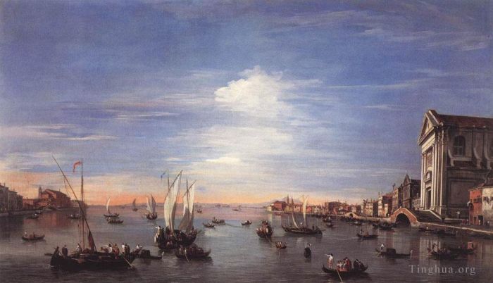 Francesco Guardi Peinture à l'huile - Le canal de la Giudecca avec les Zattere