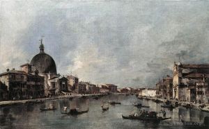 Francesco Guardi œuvres - Le Grand Canal avec Saint-Siméone Piccolo et Sainte-Lucie