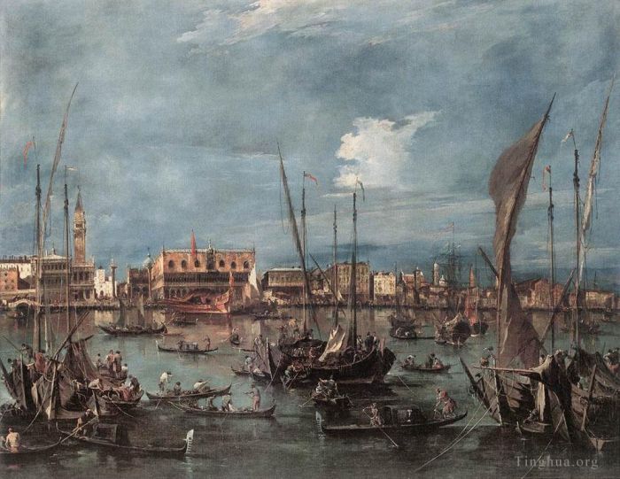 Francesco Guardi Peinture à l'huile - Le Molo et la Riva degli Schiavoni du Bacino di San Marco