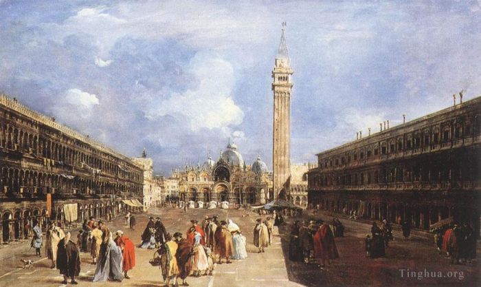 Francesco Guardi Peinture à l'huile - La Place Saint-Marc vers la Basilique