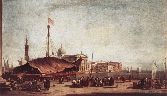 Francesco Guardi Peinture à l'huile - La Piazzetta en direction de San Giorgio Maggiore