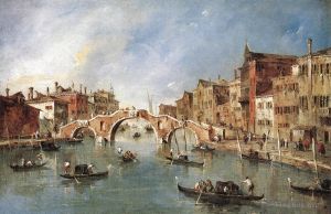 Francesco Guardi œuvres - Le pont à trois arches de Cannaregio