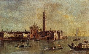 Francesco Guardi œuvres - Vue De L'Île De San Giorgio In Alga Venise
