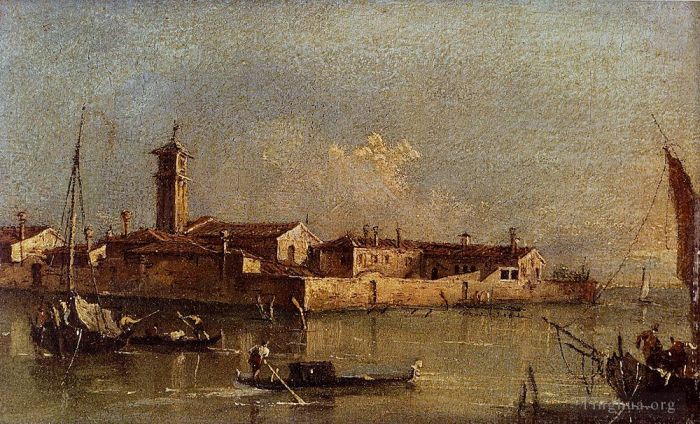Francesco Guardi Peinture à l'huile - Vue de l'île de San Michele près de Murano Venise