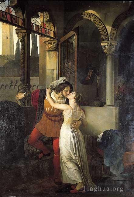 Francesco Hayez Peinture à l'huile - Le dernier baiser de Roméo et Juliette