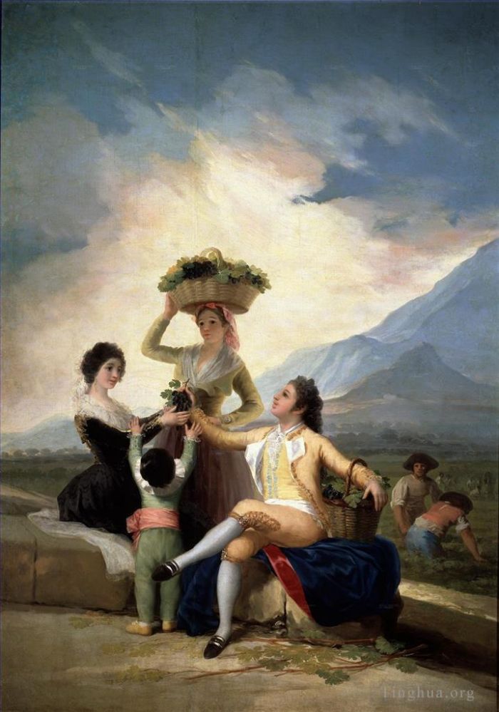Francisco José de Goya y Lucientes Peinture à l'huile - L'Automne ou Les Vendanges