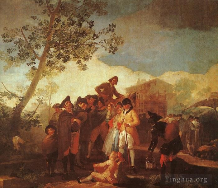 Francisco José de Goya y Lucientes Peinture à l'huile - Aveugle jouant de la guitare