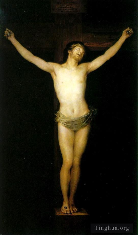 Francisco José de Goya y Lucientes Peinture à l'huile - Christ crucifié