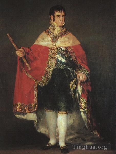 Francisco José de Goya y Lucientes Peinture à l'huile - Ferdinand 7 dans ses robes d'État