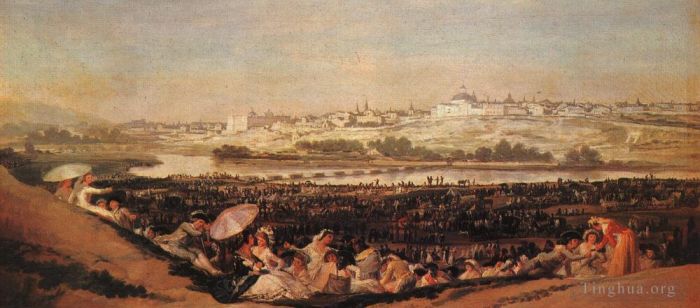 Francisco José de Goya y Lucientes Peinture à l'huile - Fête au Pré de San Isadore