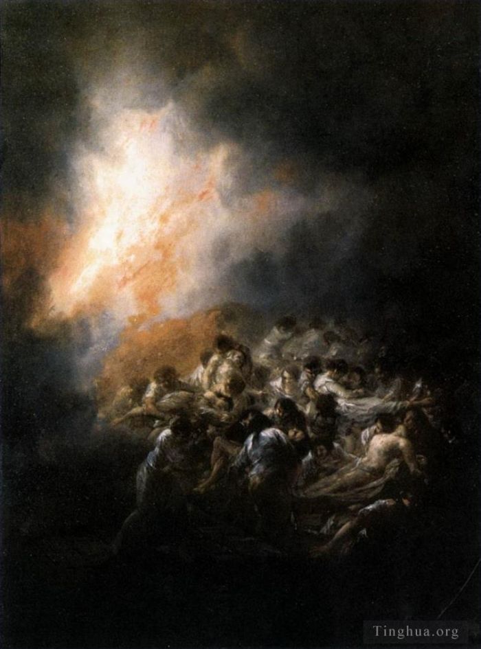 Francisco José de Goya y Lucientes Peinture à l'huile - Feu la nuit