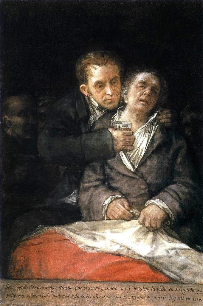 Francisco José de Goya y Lucientes Peinture à l'huile - Goya assisté par le Dr Arrieta