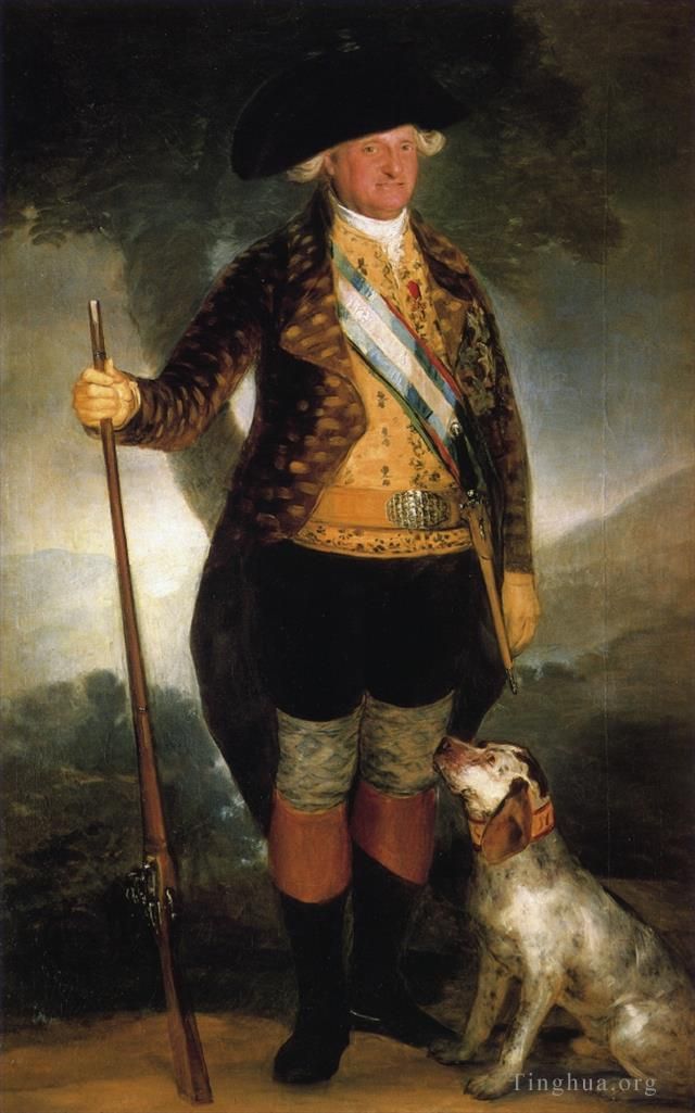 Francisco José de Goya y Lucientes Peinture à l'huile - Le roi Carlos IV en costume de chasse