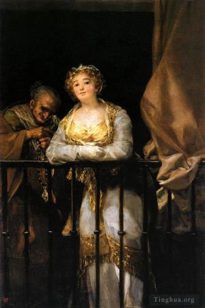 Francisco José de Goya y Lucientes œuvres - Maja et Celestina sur un balcon