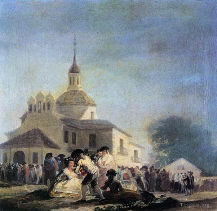 Francisco José de Goya y Lucientes Peinture à l'huile - Pèlerinage à l'église de San Isidro