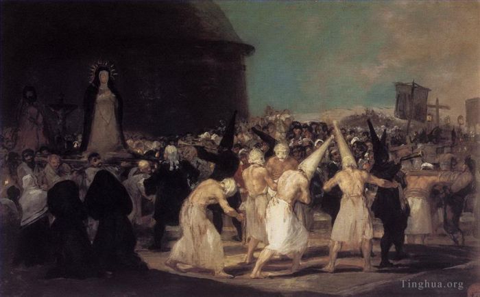 Francisco José de Goya y Lucientes Peinture à l'huile - Cortège de Flagellants