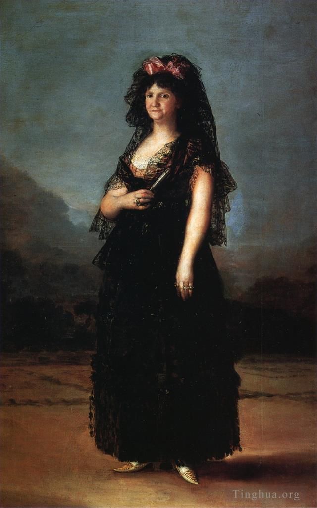 Francisco José de Goya y Lucientes Peinture à l'huile - La reine Maria Luisa portant une mantille