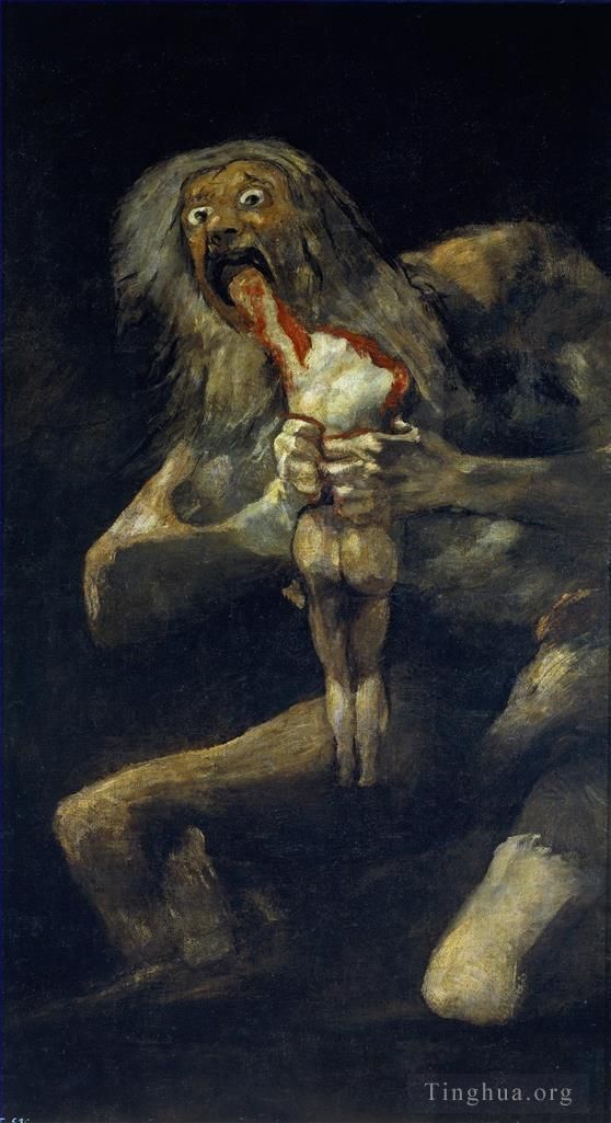 Francisco José de Goya y Lucientes Peinture à l'huile - Saturne dévorant son fils