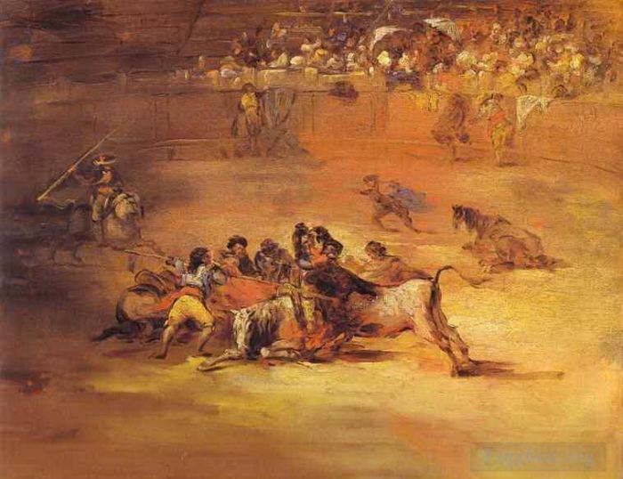 Francisco José de Goya y Lucientes Peinture à l'huile - Scène d'une corrida