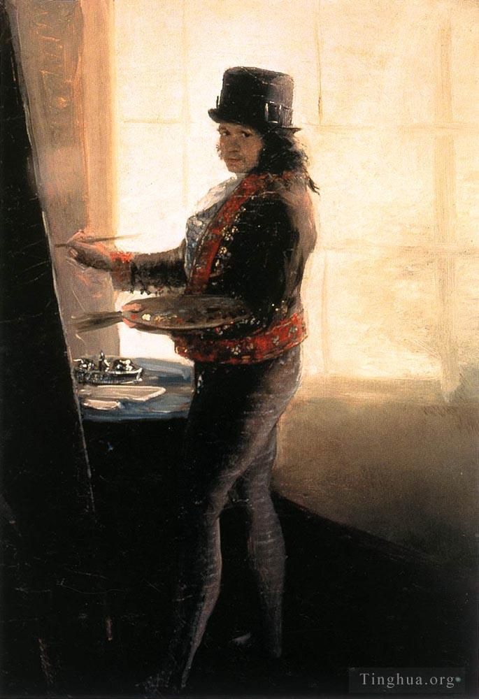 Francisco José de Goya y Lucientes Peinture à l'huile - Autoportrait à l'atelier