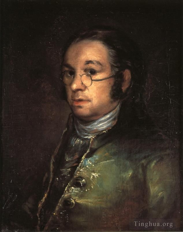 Francisco José de Goya y Lucientes Peinture à l'huile - Autoportrait avec lunettes