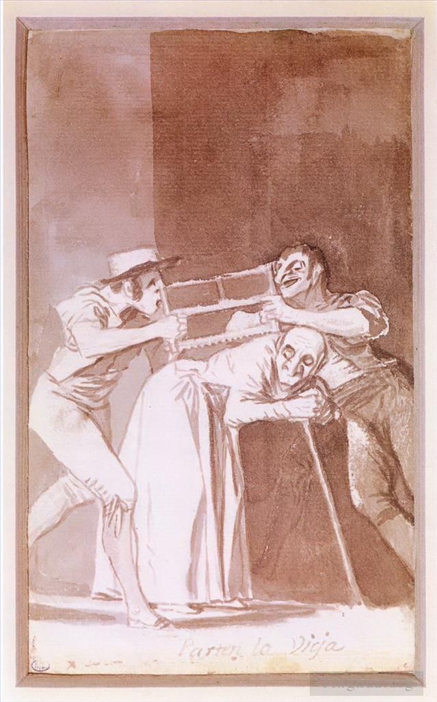 Francisco José de Goya y Lucientes Peinture à l'huile - Partager la vieille femme