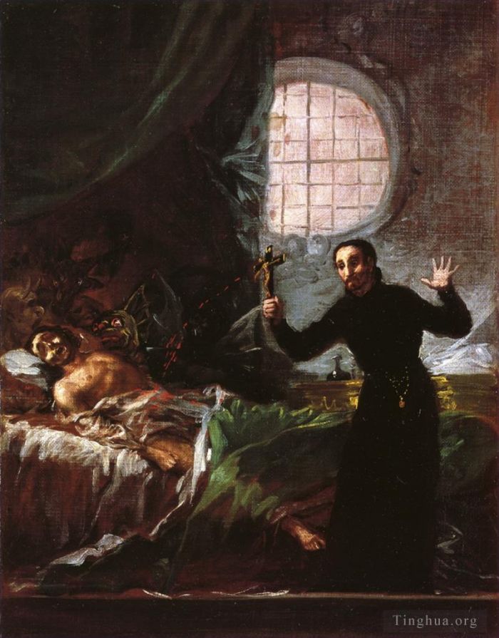 Francisco José de Goya y Lucientes Peinture à l'huile - Saint François Borgia aidant un impénitent mourant