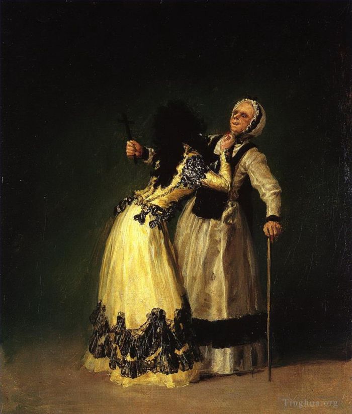 Francisco José de Goya y Lucientes Peinture à l'huile - La duchesse d'Albe et sa duègne