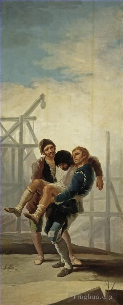 Francisco José de Goya y Lucientes Peinture à l'huile - Le maçon blessé