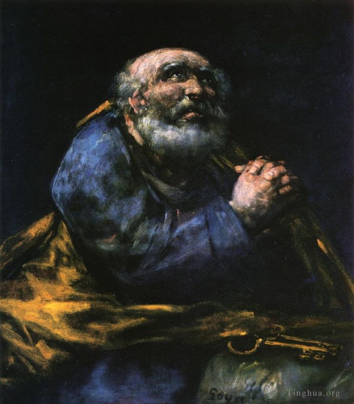 Francisco José de Goya y Lucientes Peinture à l'huile - Le Saint Pierre repentant