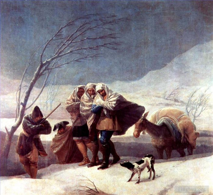 Francisco José de Goya y Lucientes Peinture à l'huile - La tempête de neige