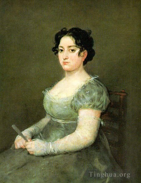 Francisco José de Goya y Lucientes Peinture à l'huile - La femme à l'éventail
