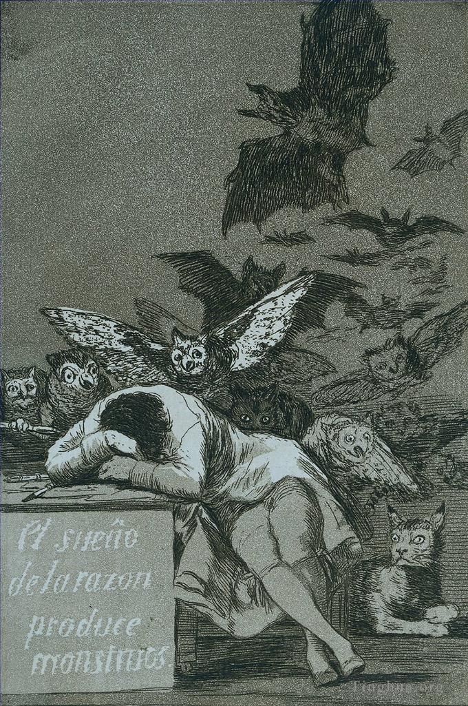Francisco José de Goya y Lucientes Peinture à l'huile - Le sommeil de la raison engendre des monstres