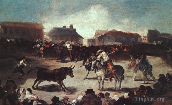 Francisco José de Goya y Lucientes Peinture à l'huile - Corrida de village