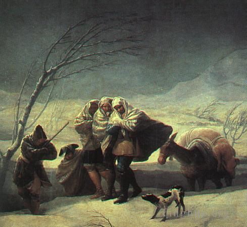 Francisco José de Goya y Lucientes Peinture à l'huile - Hiver La tempête de neige