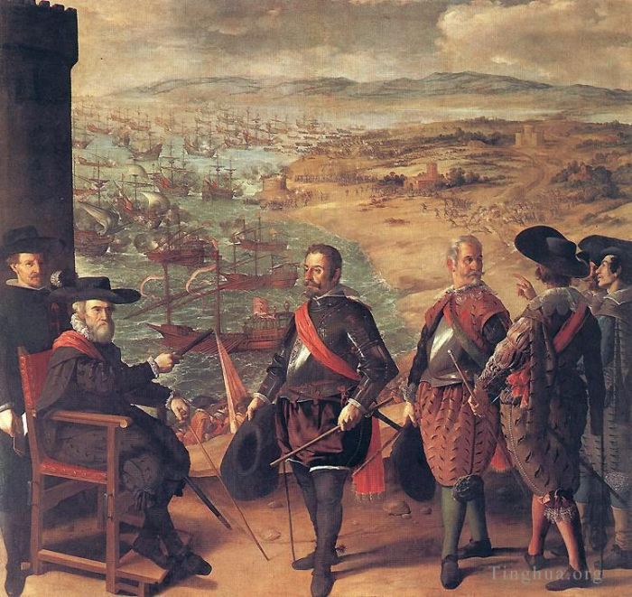 Francisco de Zurbaran Peinture à l'huile - Défense de Cadix contre les Anglais