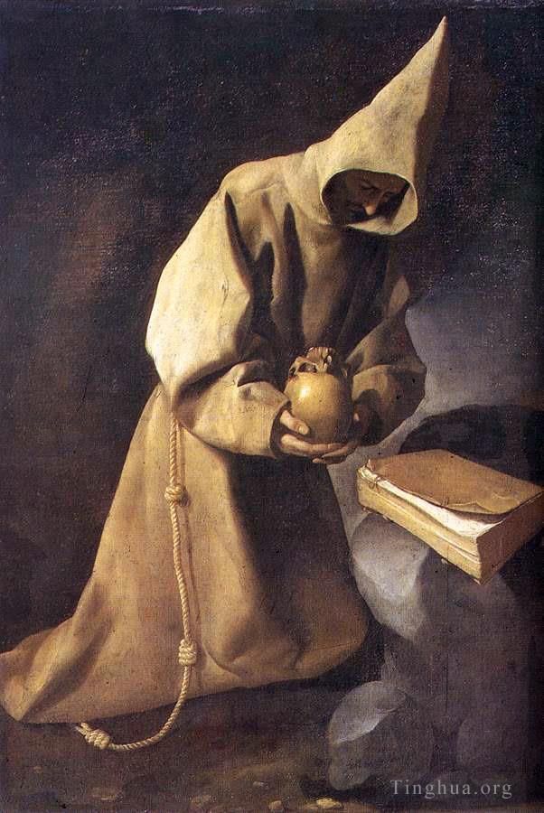Francisco de Zurbaran Peinture à l'huile - Méditation de saint François