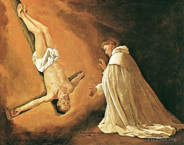 Francisco de Zurbaran Peinture à l'huile - L'Apparition de Saint Pierre Apôtre à Saint Pierre de Nolasco