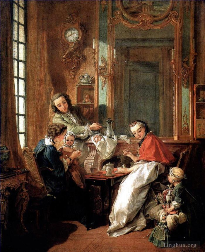 François Boucher Peinture à l'huile - Le Déjeuner