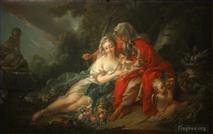 François Boucher Peinture à l'huile - Terre Vertumnus et Pomona