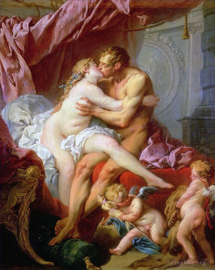François Boucher Peinture à l'huile - Hercule et Omfala