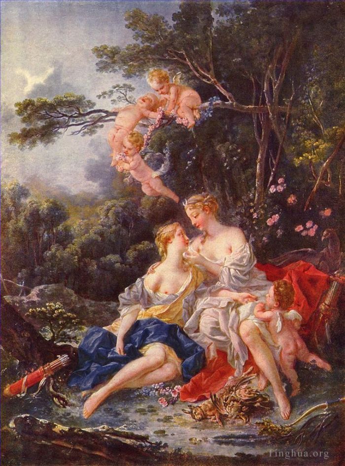 François Boucher Peinture à l'huile - Jupiter et Callisto