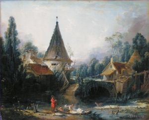 François Boucher œuvres - Paysage près de Beauvais au début